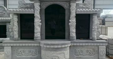潮州 芝麻灰高档墓碑，土墓，可定制