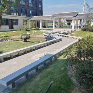 潮州 芝麻灰小区坐凳&栏杆安装效果