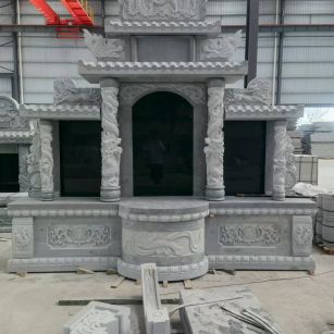 潮州 芝麻灰高档墓碑，土墓，可定制