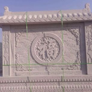 潮州 芝麻白花岗岩屏风，照壁，影壁
