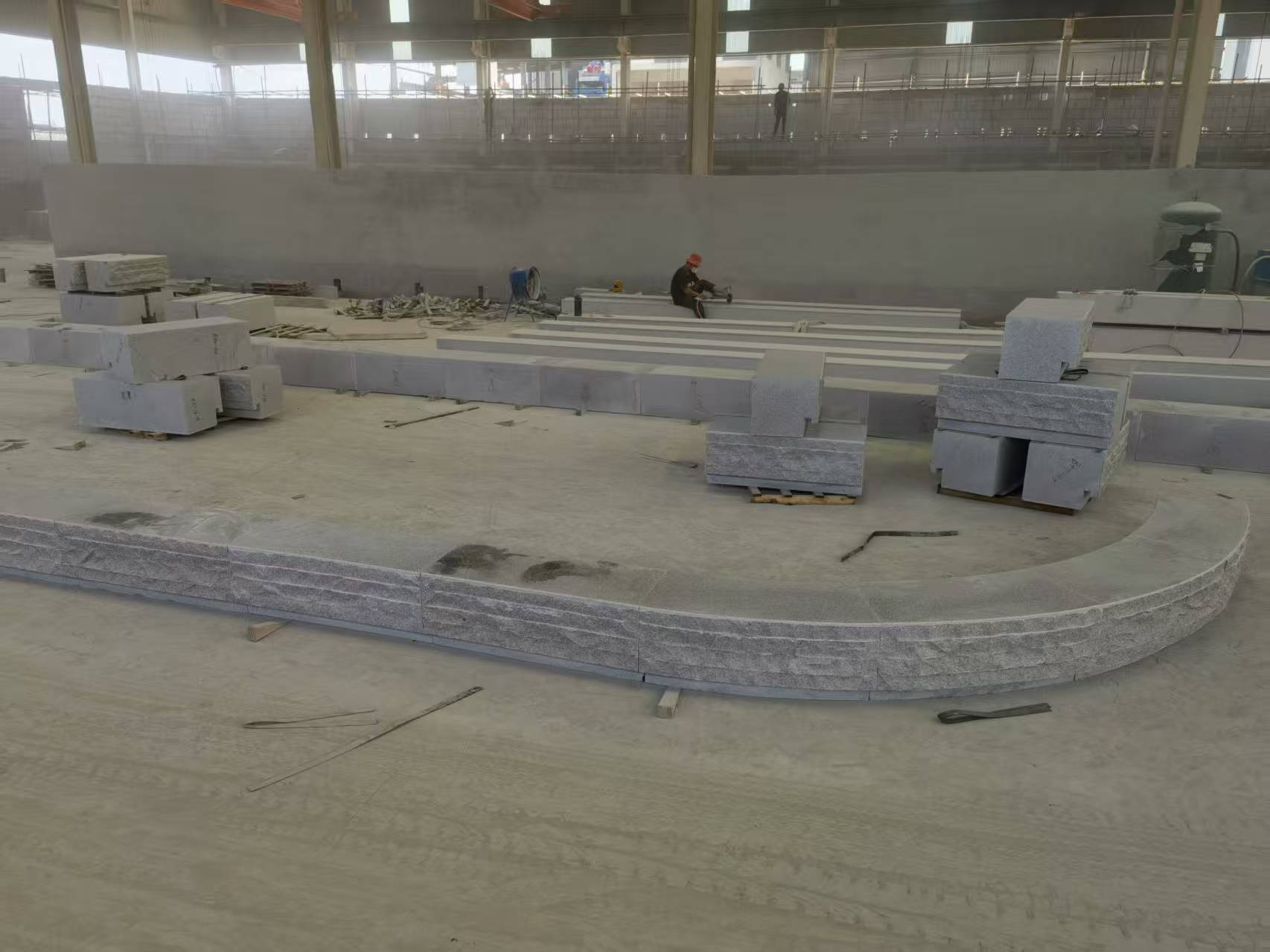 潮州 芝麻白整石坐凳（光面+自然面）