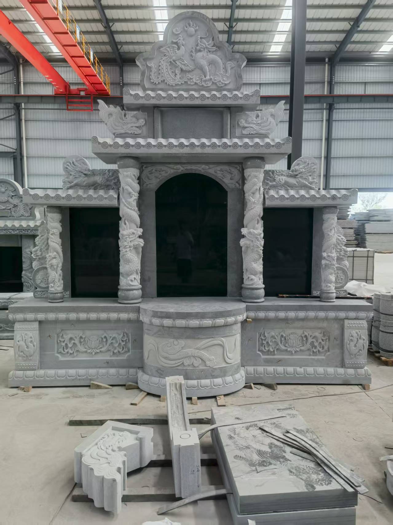 潮州 芝麻灰高档墓碑，土墓，可定制