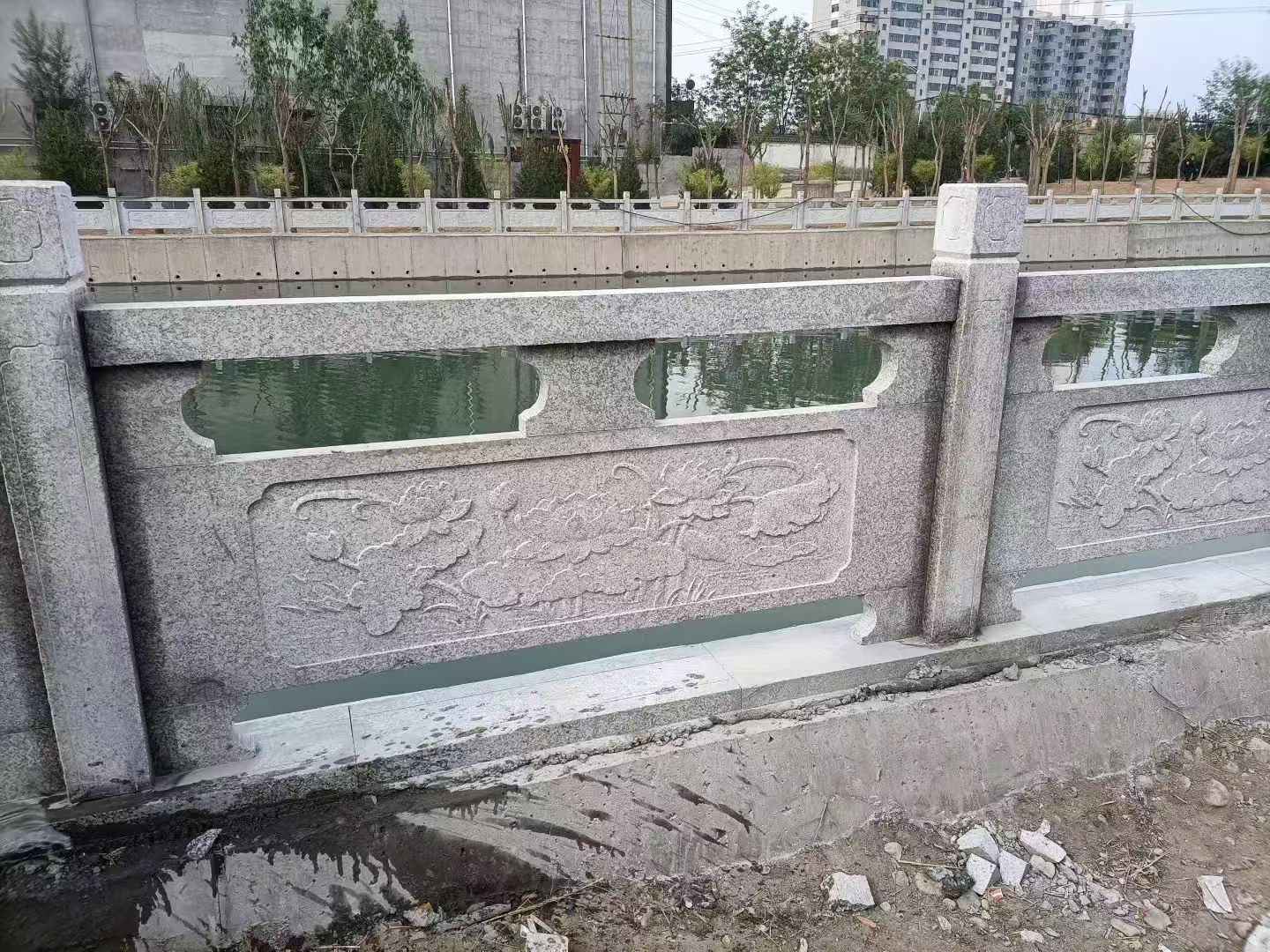 潮州 芙蓉白大花桥梁、河道，石材栏杆、围栏、护栏