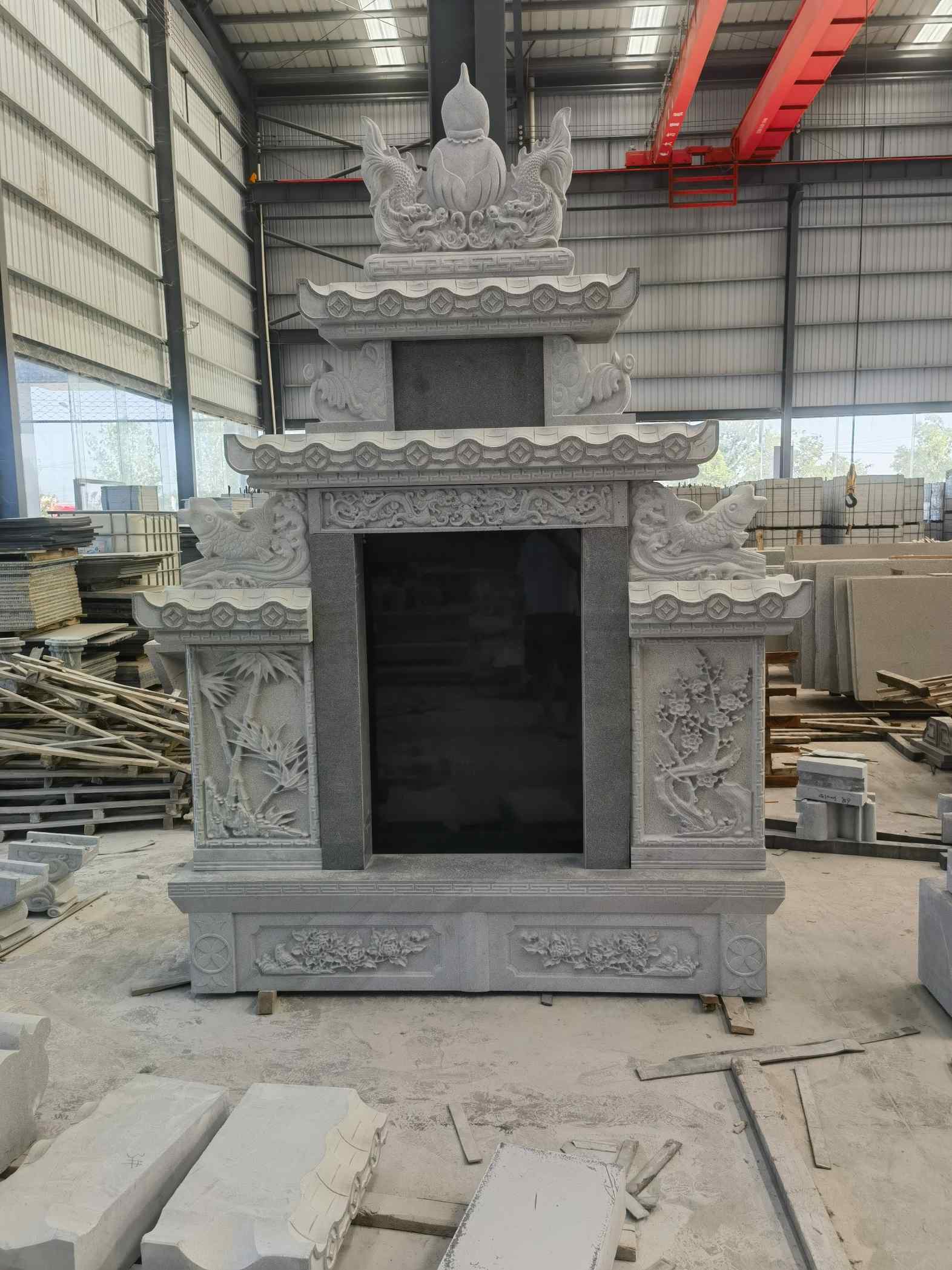 潮州 芝麻灰高档墓碑、土墓，一套也支持定做