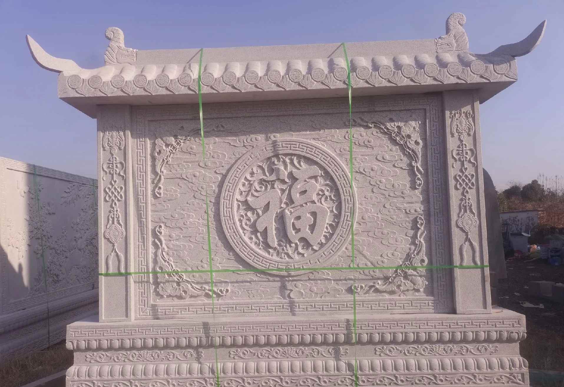 潮州 芝麻白花岗岩屏风，照壁，影壁